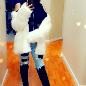 Cute white fluffy coat